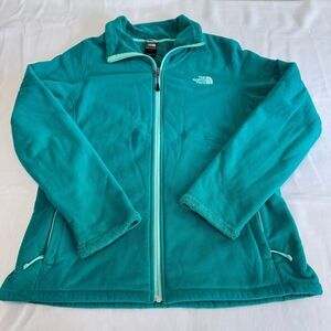 THE NORTH FACE Womens Turquoise Zip Front Fleece Lined Jacket